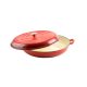 Zománcozott öntöttvas szeletsütő fedővel 40cm piros