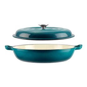   HEB Türkiz Szeletsütő fedővel 30cm, 30*6cm, 2,7L, zománcozott öntöttvas