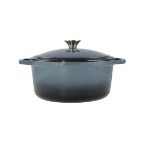 Acélkék Zománcozott öntöttvas mini Lábas 14cm