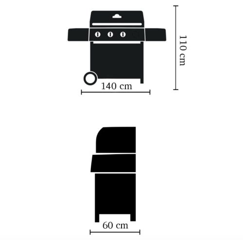 Grillhuzat Angeloff 3 égőfejes gázgrillhez