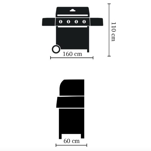  Angeloff 4 égőfejes gázgrillhez huzat