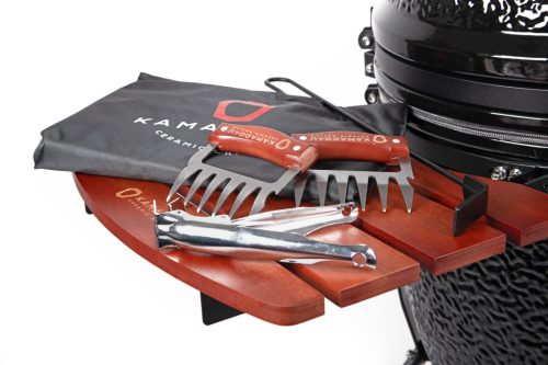 Kamado4u NEO CLASSIC Meater D47 kerámia grill fekete állványos