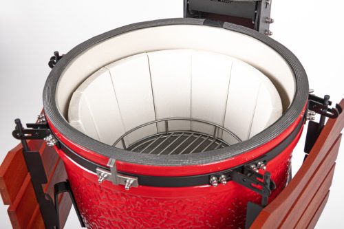 Kamado4u EVO Meater D47 kerámia grill piros állványos