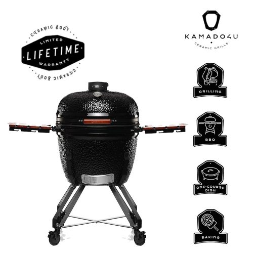 Kamado4u Greater Plus D57 kerámia grill fekete állványos Classic