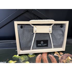 BBQ kötény konyhába vagy grillsütőbe, szürke farmer